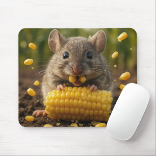 Mouse Enjoying an Ear of Corn Pad