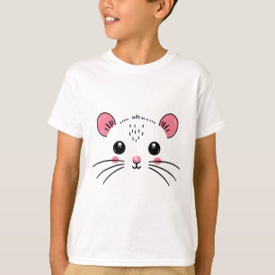 Mouse Face Costume Girl Boy Birthday Mouse Hallowe T-Shirt