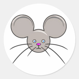 Mouse Face transparent Classic Round Sticker