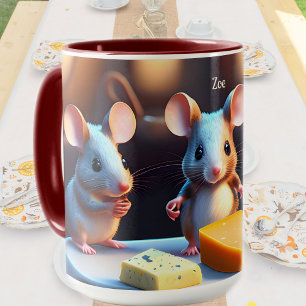 Mouse family - a cute scene at the dinner table mug