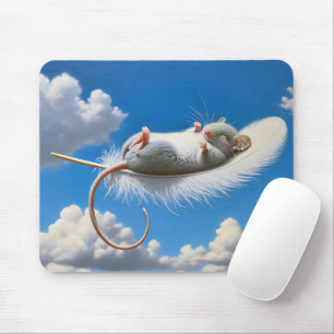 Mouse Floating On A Feather Pad