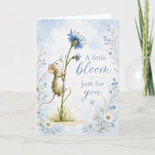 Mouse Flower Thinking of You Friendship Floral Whi Card