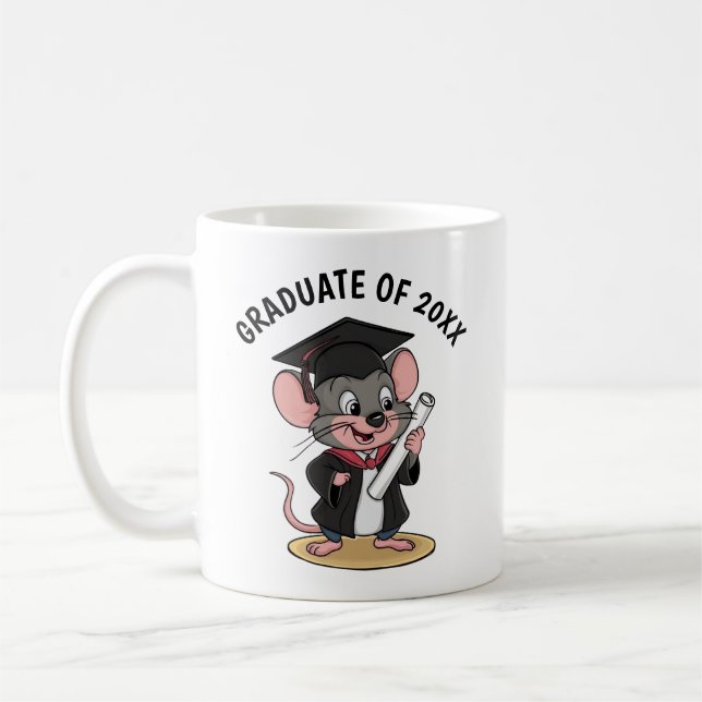 Mouse Graduation Personalised Coffee Mug (Left)