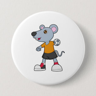 Mouse Handball player Handball 7.5 Cm Round Badge