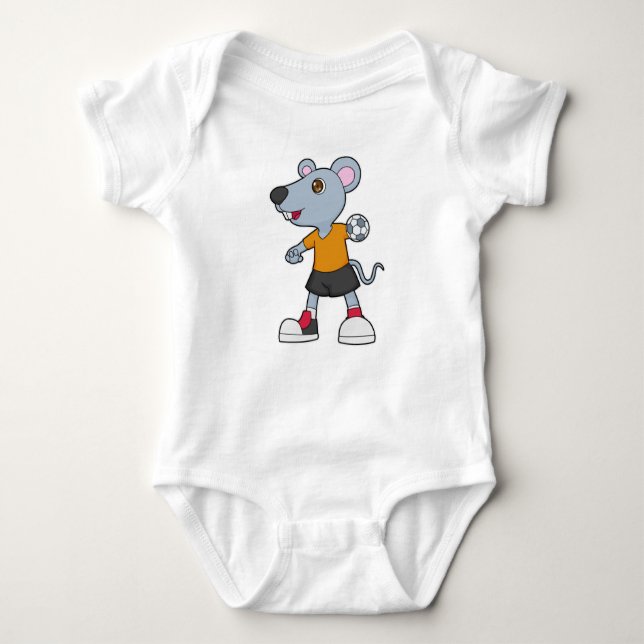 Mouse Handball player Handball Baby Bodysuit (Front)