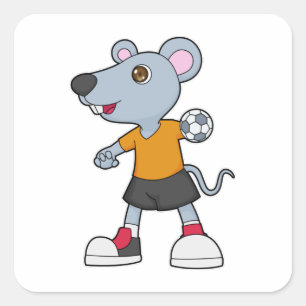 Mouse Handball player Handball Square Sticker