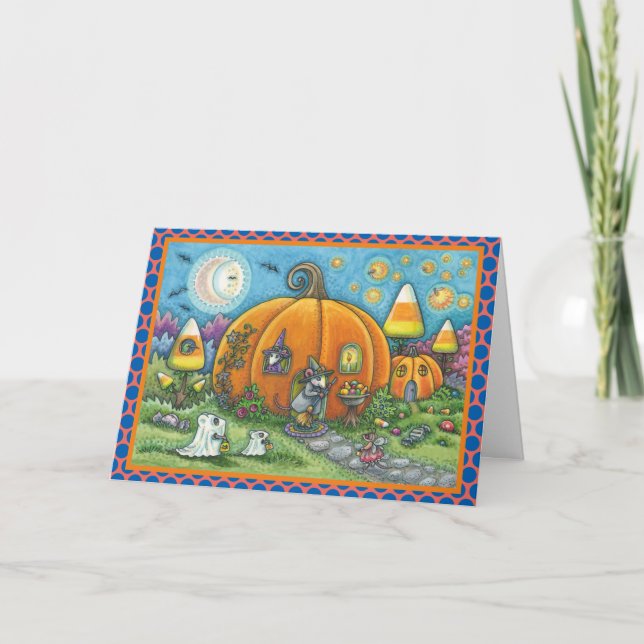 MOUSE HOUSE HALLOWEEN GREETING CARD Verse (Front)