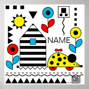 Mouse House Wheelie Mouse Poster 2- personalise