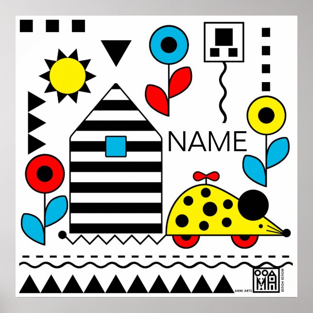 Mouse House Wheelie Mouse Poster 2- personalise (Front)