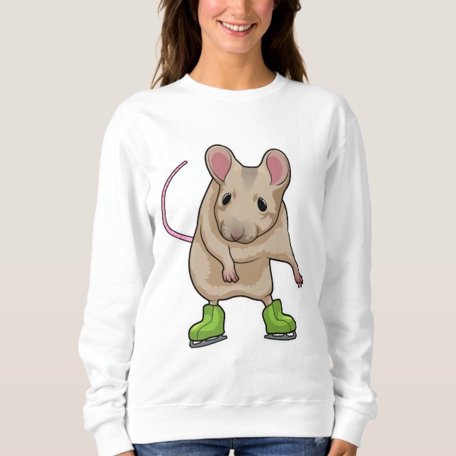 Mouse Ice skating Ice skates Sweatshirt (Front)