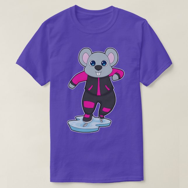Mouse Ice skating Ice skates T-Shirt (Design Front)