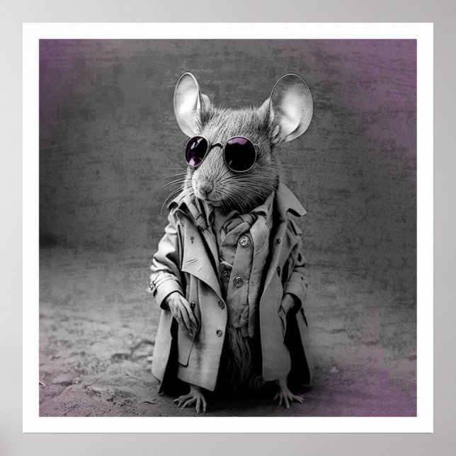 Mouse in a Trench Coat Poster (Front)