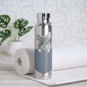 Mouse in Blue Jean Pocket Water Bottle
