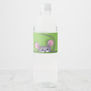 Mouse in Pocket Water Bottle Label