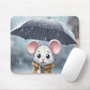 Mouse In The Rain Mouse Pad