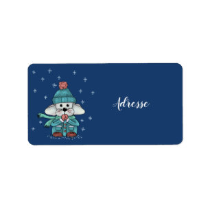 Mouse in the snow label