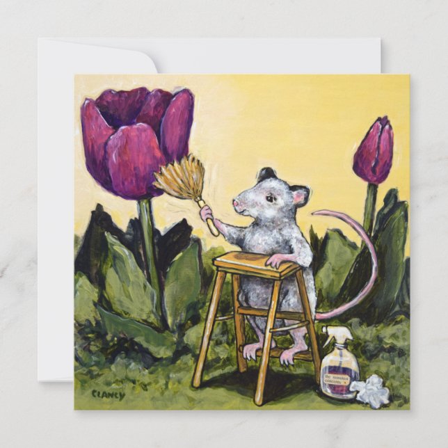 Mouse In Tulips Caregiving card (Front)