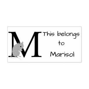 Mouse Initial Rubber Stamp