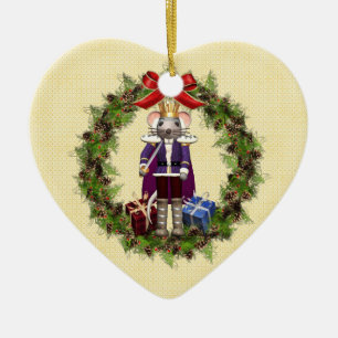 Mouse King Wreath Heart Ornament