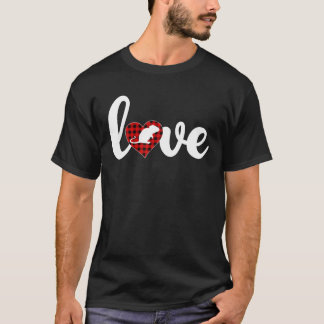 Mouse Lover Buffalo Plaid Love Mouse Valentine's D T-Shirt