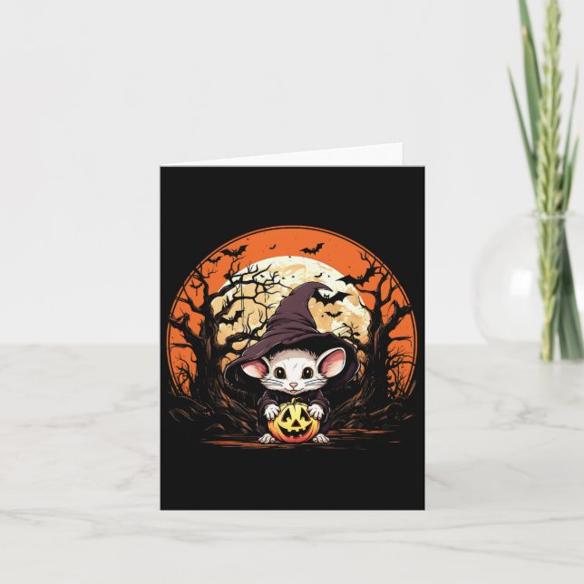 Mouse Lover Halloween Spooky Ghost Costume Style  Card (Front)