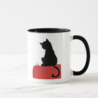 Mouse Loves Black Cat Two-Tone Mug