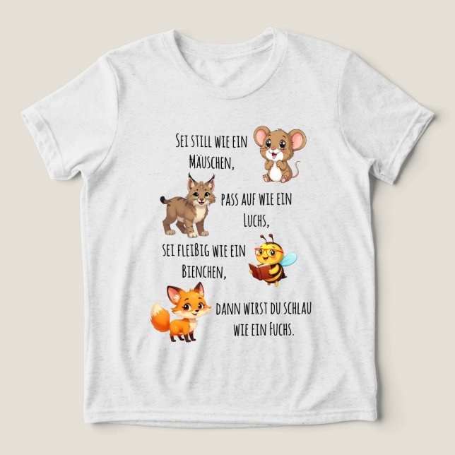 Mouse - Lynx - Bee - Fox | First Day of School Tri-Blend Shirt (Design Front)