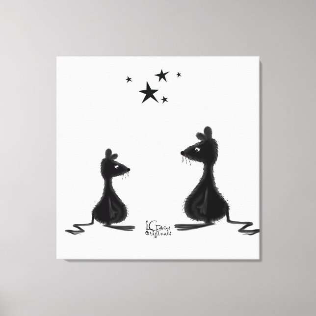Mouse Meet Stretched Canvas Print (Front)