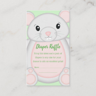 Mouse Mice Baby Shower Green  Enclosure Card