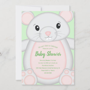 Mouse Mice Baby Shower Green  Invitation