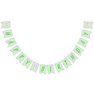Mouse Mice Birthday Party Green Bunting