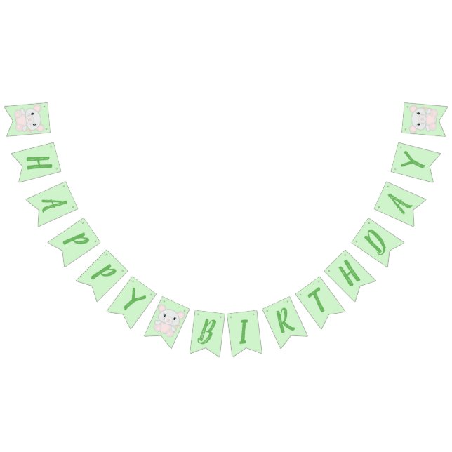 Mouse Mice Birthday Party Green Bunting (All)