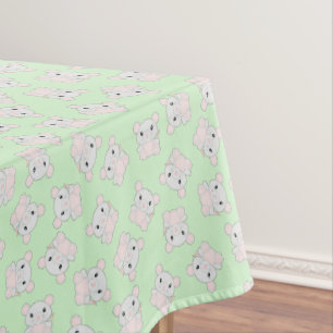 Mouse Mice Birthday Party Green Tablecloth