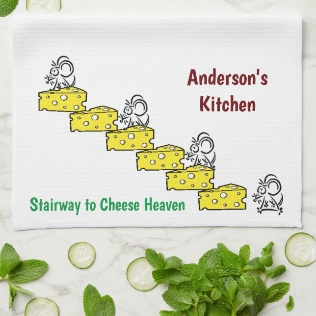 Mouse Mice Cheese Kitchen Hand Towel (Folded)