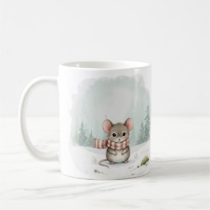 Mouse Mug Cute Watercolor Winter Christmas Gift Wo