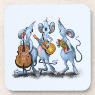 Mouse Music Band Fun Goaster Cartoon Painting Coaster
