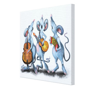 Mouse Musical Band Funny Canvas Print