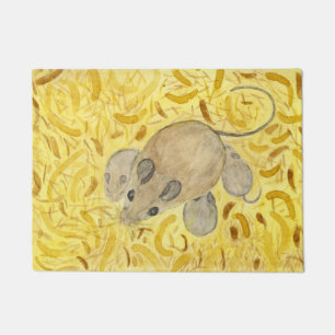Mouse Nest Watercolor Doormat