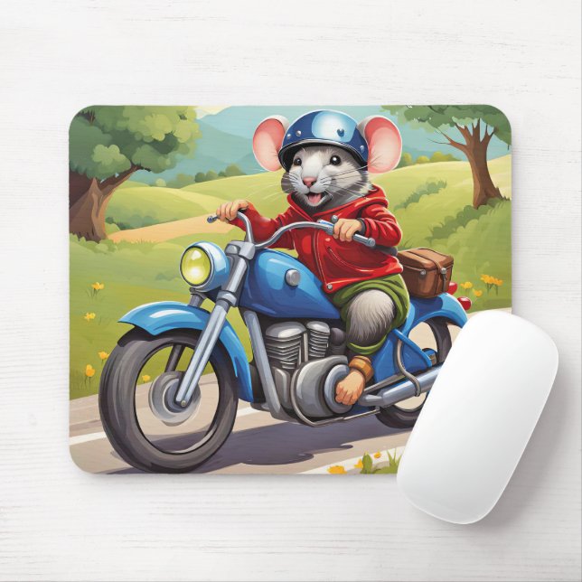 Mouse On Motorcycle Pad (With Mouse)