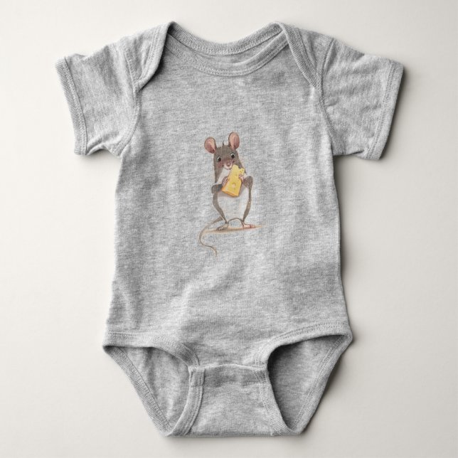 Mouse one-piece baby bodysuit (Front)