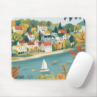 Mouse Pad, autumn village Mouse Pad