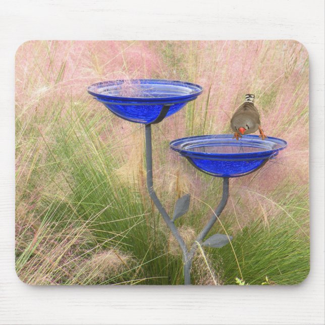 Mouse Pad Bird Bath & Finch (Front)