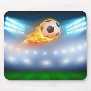 Mouse Pad-Flaming Soccer Ball Pad