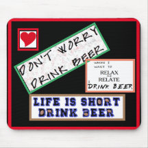 Mouse Pad For Computer - Don't Worry Drink Beer