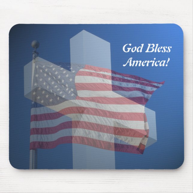 Mouse pad, God bless America! Mouse Pad (Front)
