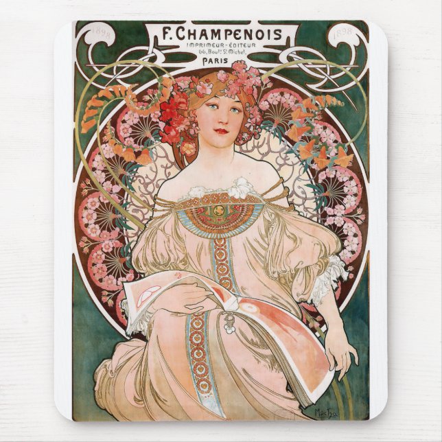 Mouse pad of “Alphonse Mucha”,No.02 (Front)