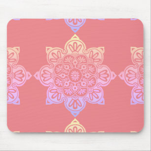 Mouse pad, peach with pastel medallion mouse pad