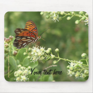 Mouse Pad Personalised Orange Butterfly