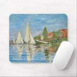 MOUSE PAD - Regattas at Argenteuil (1872) - Monet<br><div class="desc">An image of a painting of "Regattas at Argenteuil" (1872) -by- Claude Monet is featured on this Mouse Pad. At the bottom is a customisable text field with a golden background consisting of the title of the art and the Artist name. ►You can change the font, font colour and size,...</div>