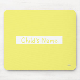 Mouse Pad with Child's Name Yellow HAMbWG 